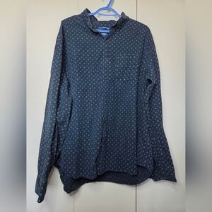 🌷Old Navy Men's XXL Dark Blue Slim Fit Long Sleeve Button Down Shirt